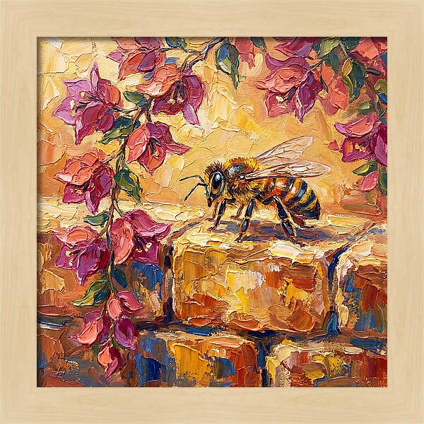 Honeybee Among Bougainvillea