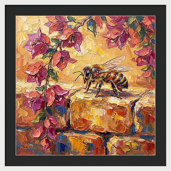 Honeybee Among Bougainvillea