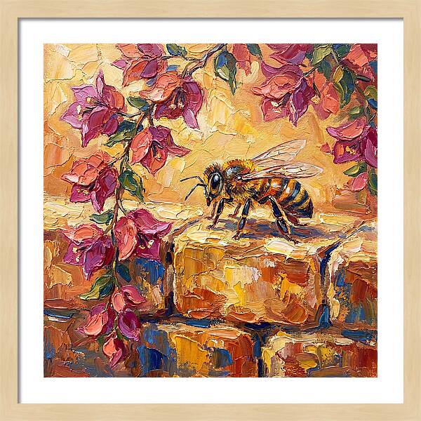 Honeybee Among Bougainvillea