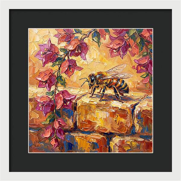 Honeybee Among Bougainvillea