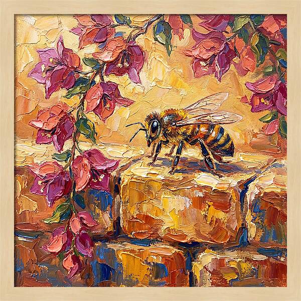 Honeybee Among Bougainvillea