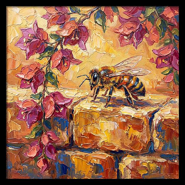 Honeybee Among Bougainvillea