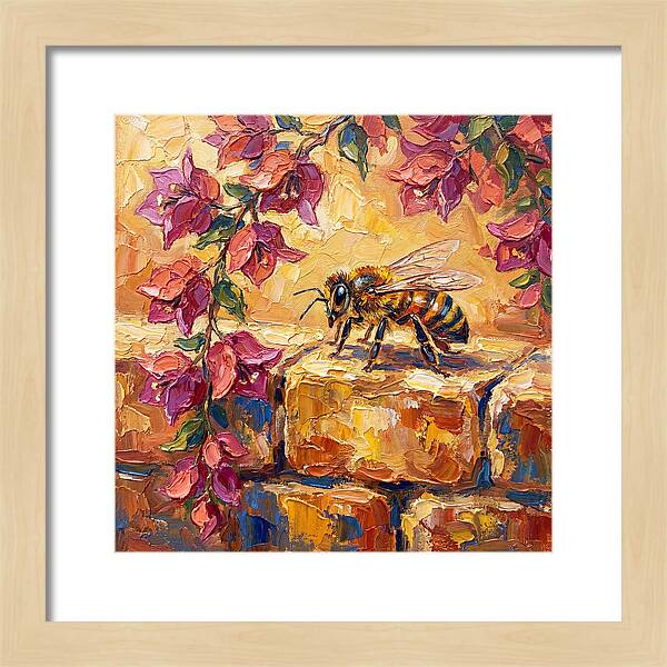 Honeybee Among Bougainvillea