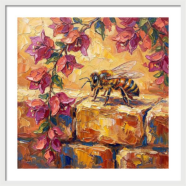 Honeybee Among Bougainvillea