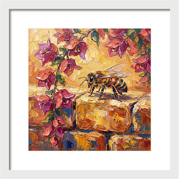 Honeybee Among Bougainvillea