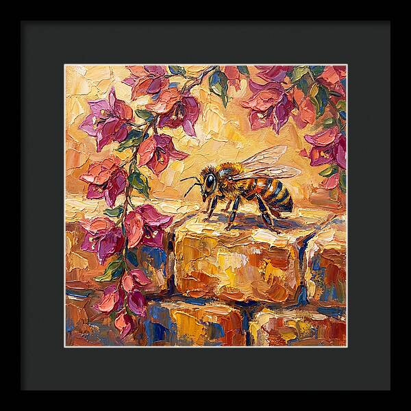 Honeybee Among Bougainvillea