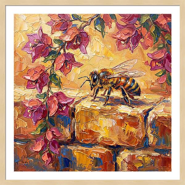 Honeybee Among Bougainvillea
