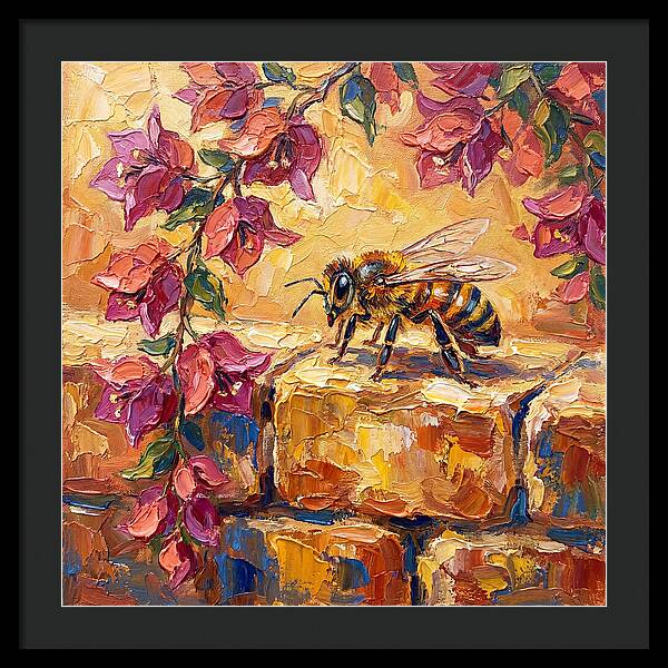 Honeybee Among Bougainvillea