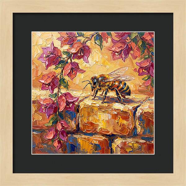 Honeybee Among Bougainvillea