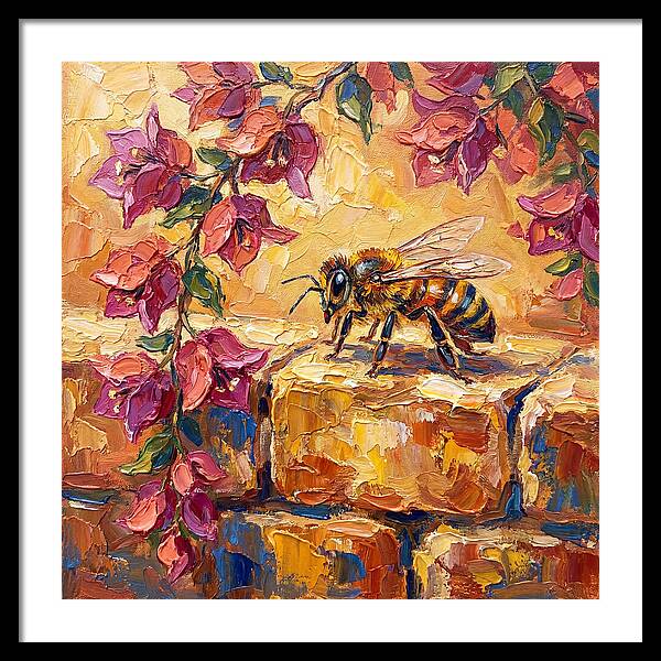 Honeybee Among Bougainvillea