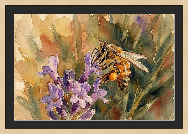 Honeybee Among Lavender Blooms