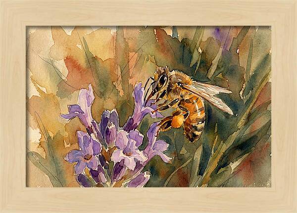 Honeybee Among Lavender Blooms