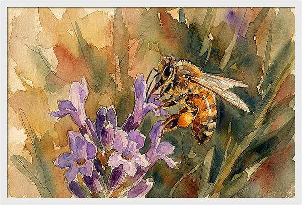 Honeybee Among Lavender Blooms