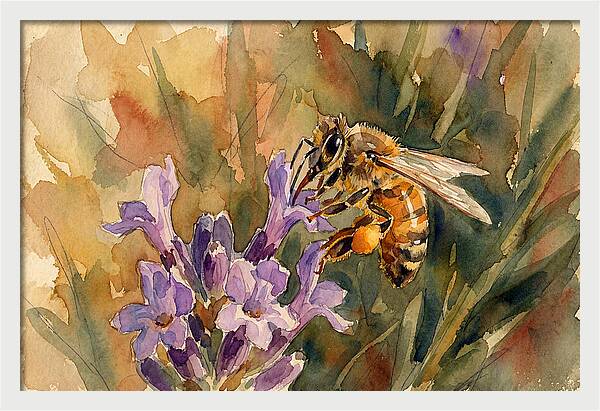 Honeybee Among Lavender Blooms
