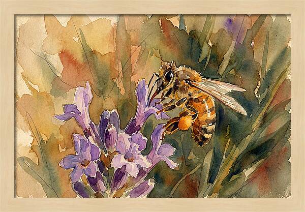 Honeybee Among Lavender Blooms