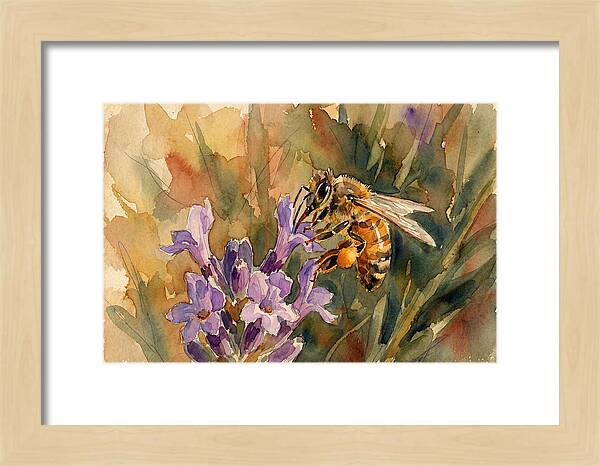Honeybee Among Lavender Blooms