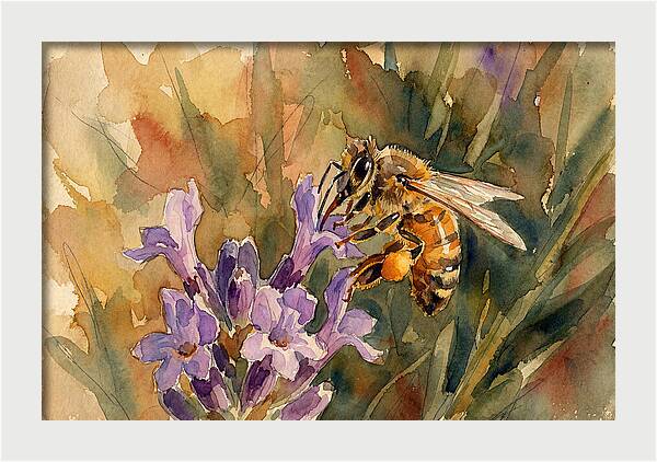 Honeybee Among Lavender Blooms