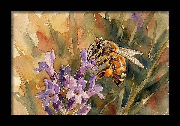 Honeybee Among Lavender Blooms