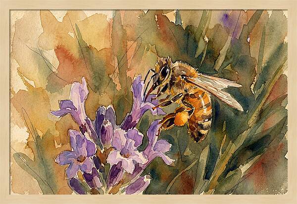 Honeybee Among Lavender Blooms
