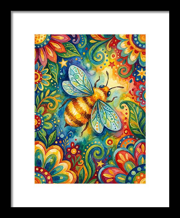 Honeybee Among Vibrant Blooms