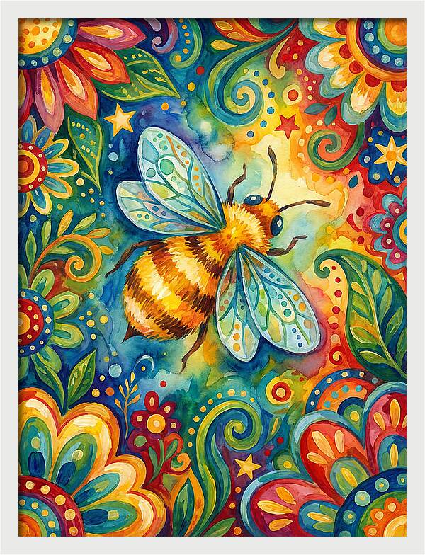 Honeybee Among Vibrant Blooms