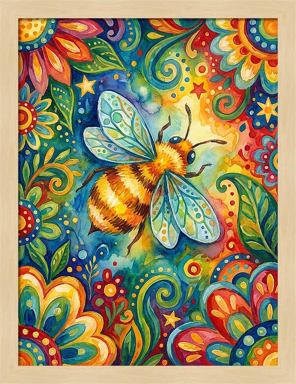 Honeybee Among Vibrant Blooms