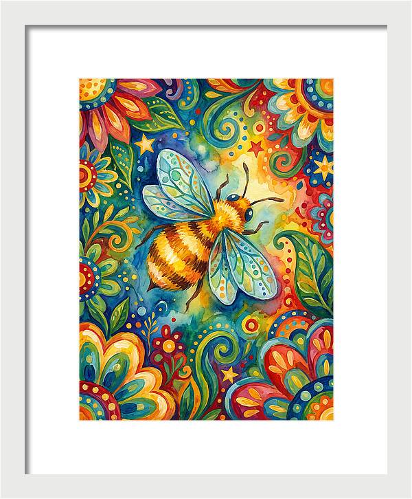Honeybee Among Vibrant Blooms
