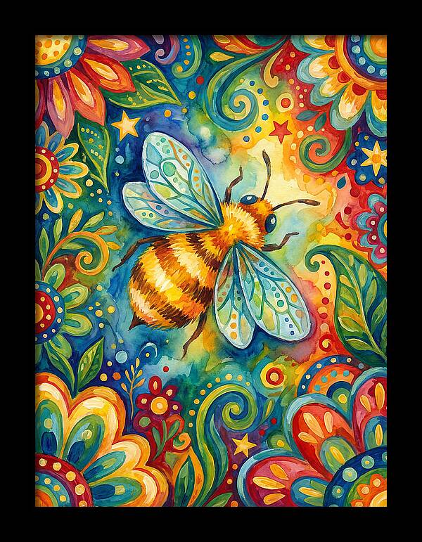 Honeybee Among Vibrant Blooms