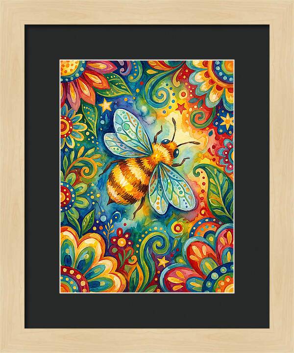 Honeybee Among Vibrant Blooms