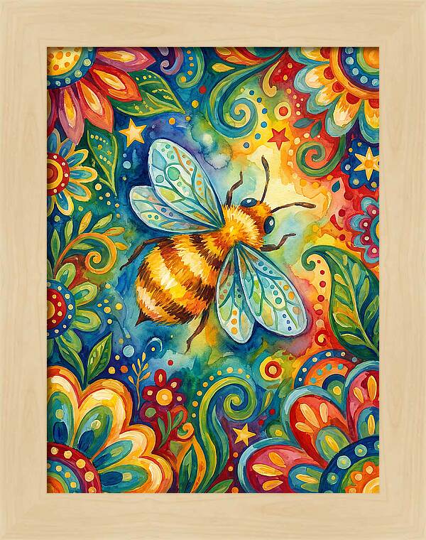 Honeybee Among Vibrant Blooms
