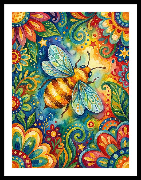 Honeybee Among Vibrant Blooms