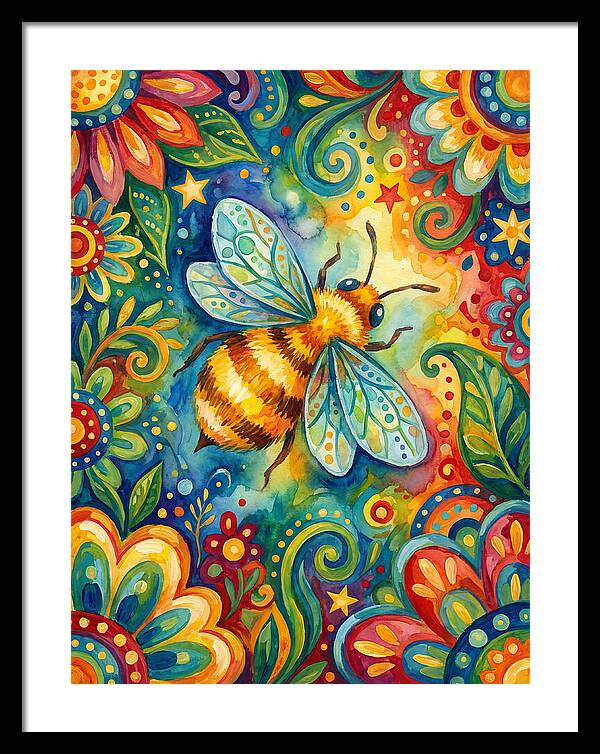 Honeybee Among Vibrant Blooms