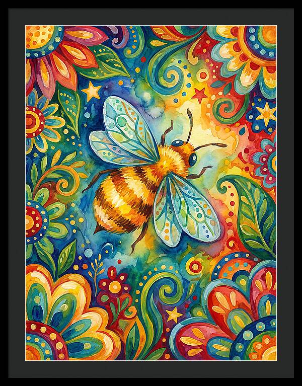 Honeybee Among Vibrant Blooms