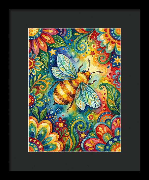 Honeybee Among Vibrant Blooms