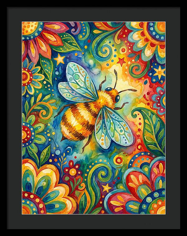 Honeybee Among Vibrant Blooms