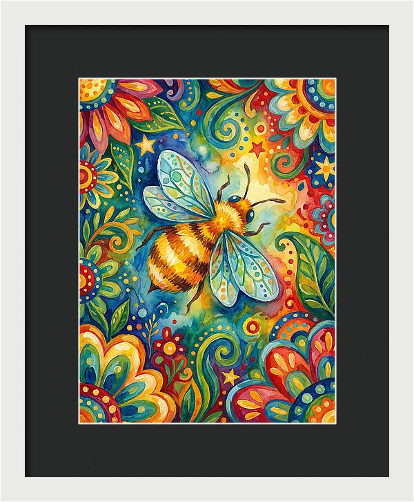 Honeybee Among Vibrant Blooms