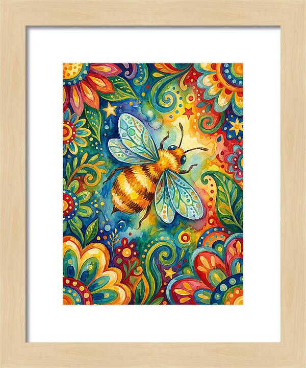 Honeybee Among Vibrant Blooms