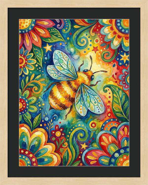 Honeybee Among Vibrant Blooms