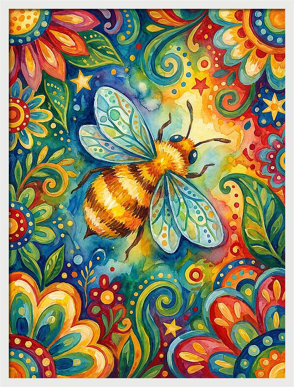 Honeybee Among Vibrant Blooms
