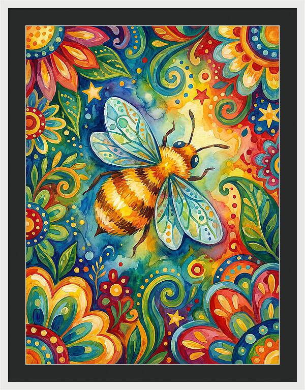 Honeybee Among Vibrant Blooms