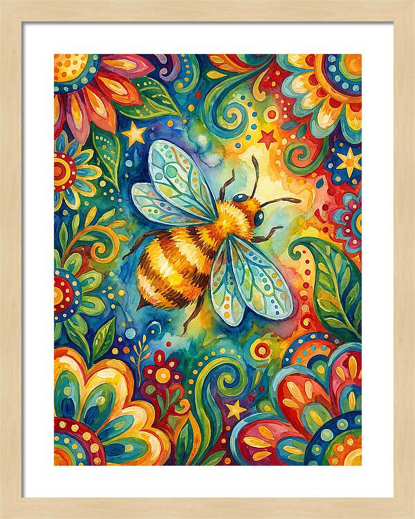 Honeybee Among Vibrant Blooms