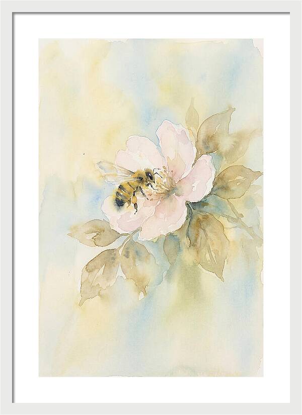 Honeybee Gathering Pollen From Bloom