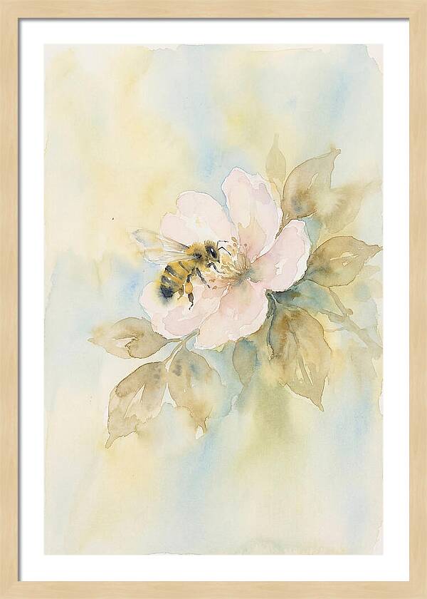 Honeybee Gathering Pollen From Bloom