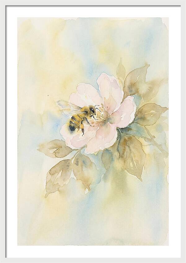 Honeybee Gathering Pollen From Bloom