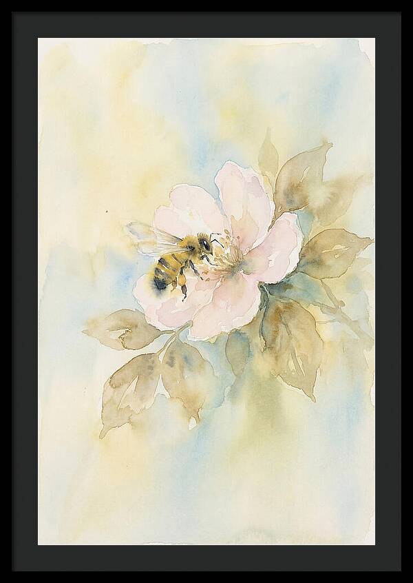 Honeybee Gathering Pollen From Bloom