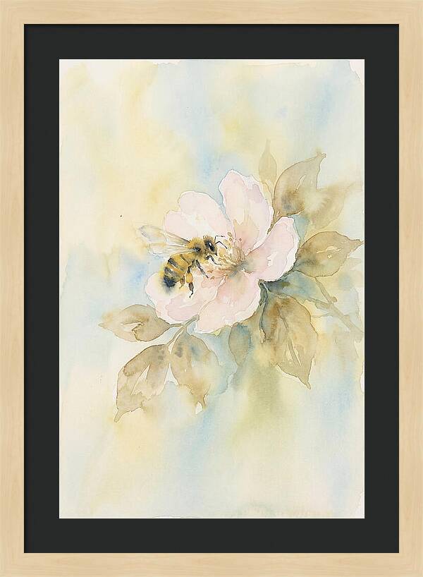 Honeybee Gathering Pollen From Bloom