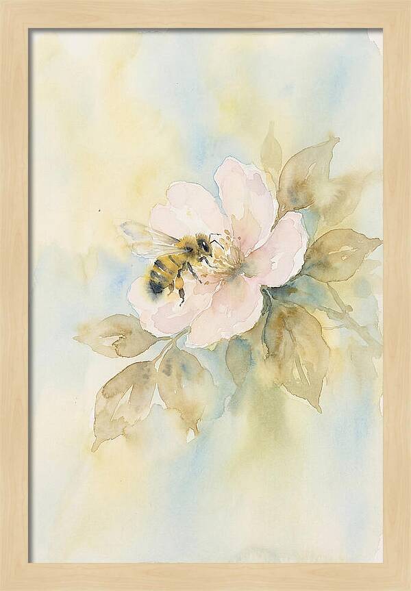 Honeybee Gathering Pollen From Bloom
