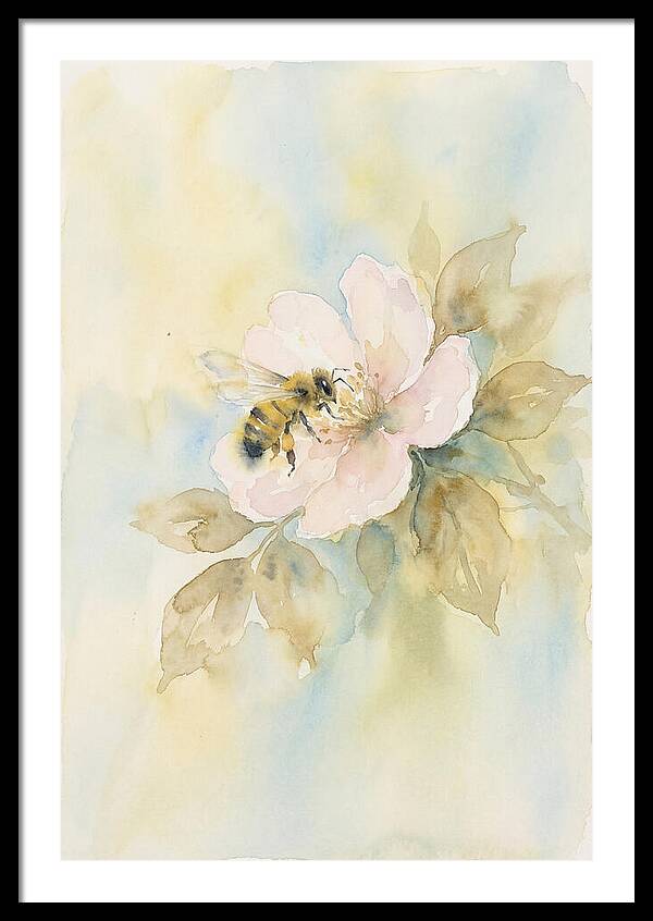Honeybee Gathering Pollen From Bloom