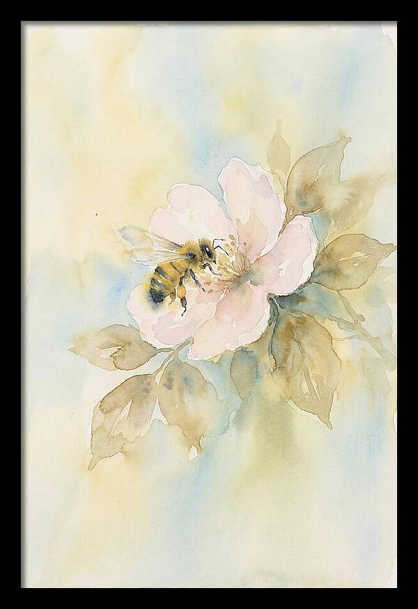 Honeybee Gathering Pollen From Bloom