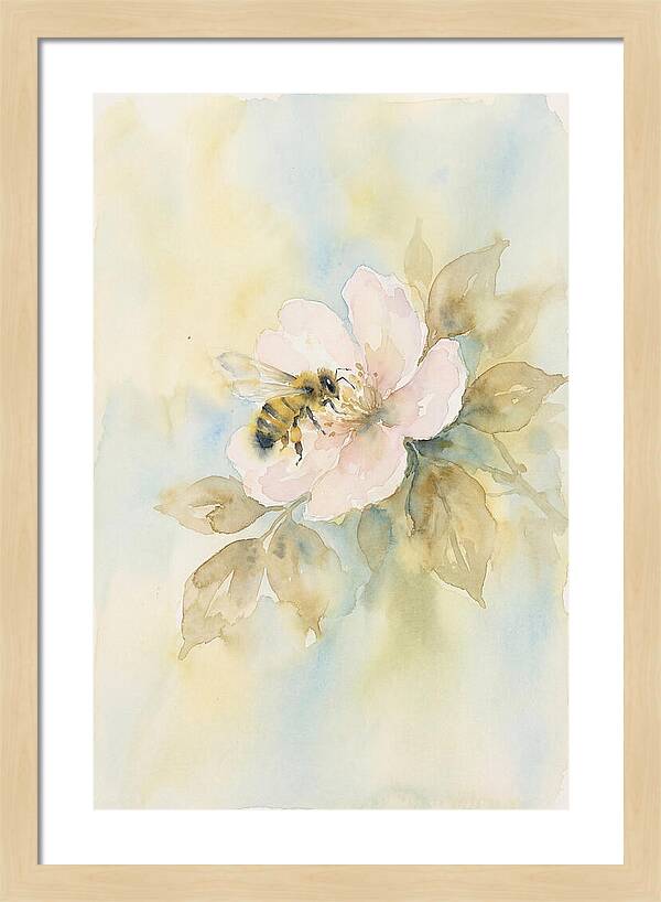 Honeybee Gathering Pollen From Bloom
